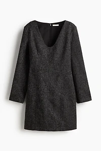 Robe à manches longues en bouclé