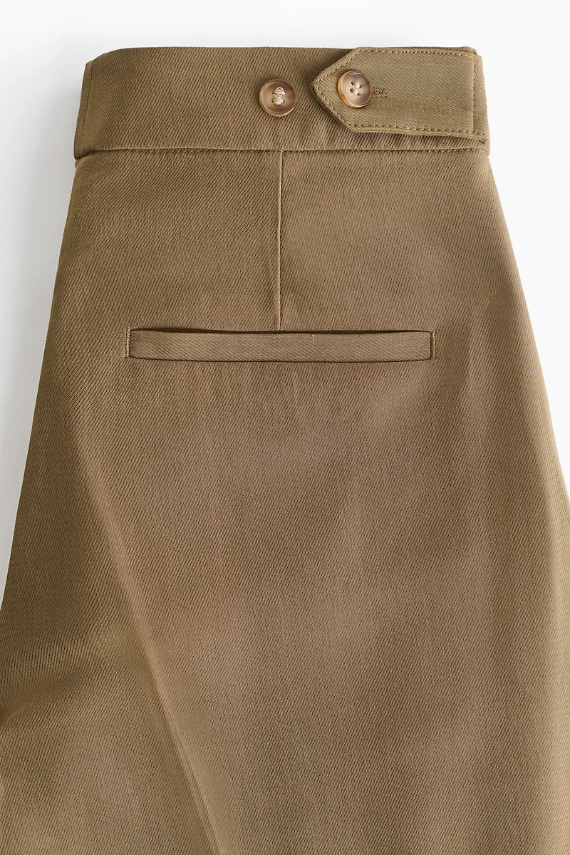 Barrel-Leg Twill Pants