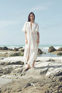 Lace-Inset Cotton Dress
