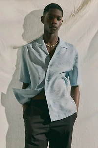 Regular-Fit Jacquard-Weave Resort Shirt