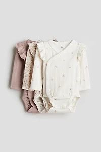 3-Pack Pointelle Wrapover Bodysuits