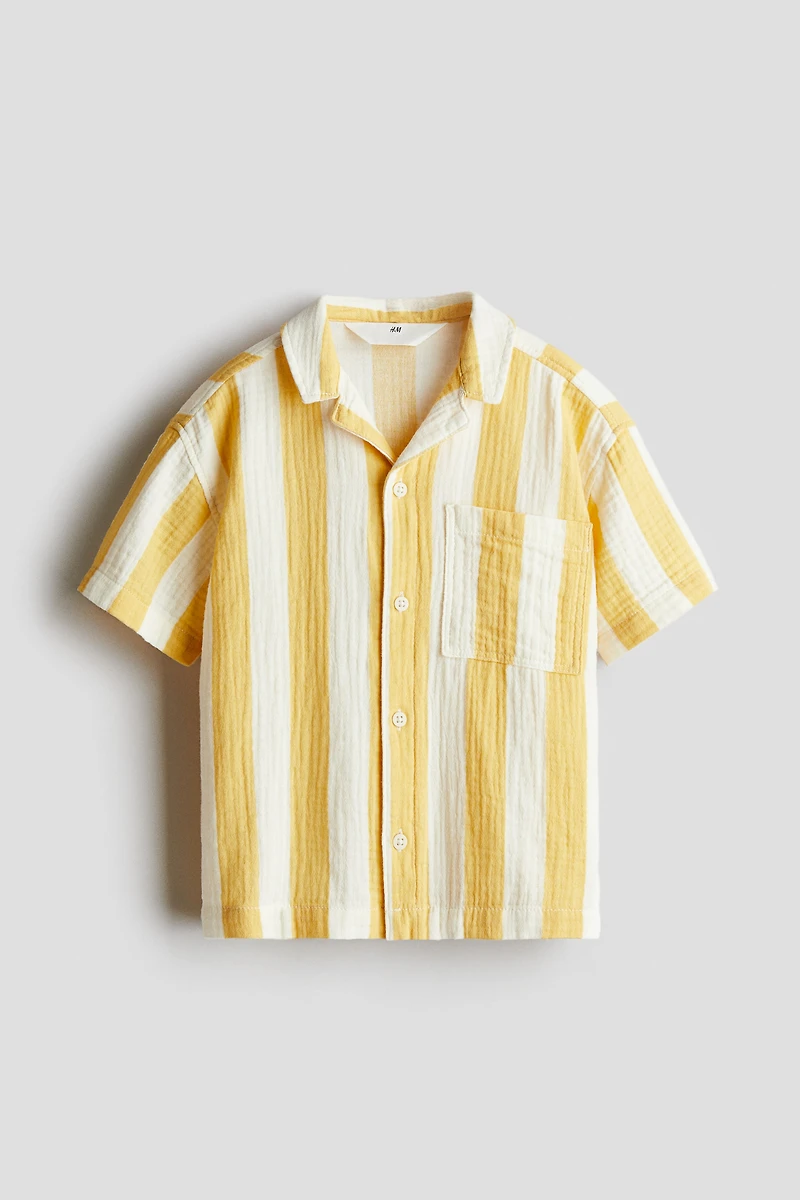 Chemise en mousseline de coton avec col cubain