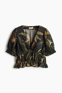 Viscose-Blend Gathered Top