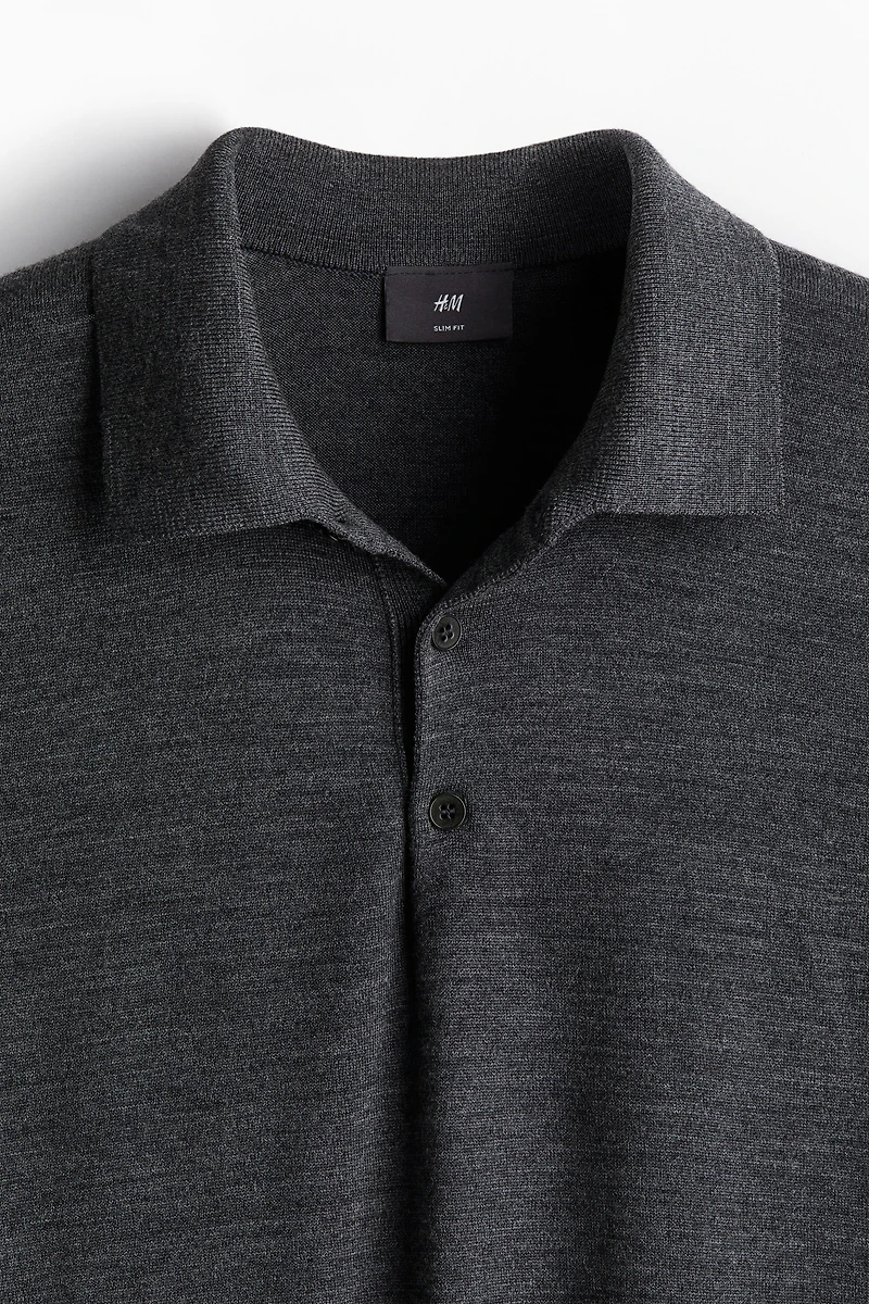 Slim Fit Wool Polo Shirt