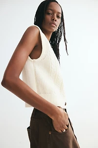 Chandail sans manches en tricot torsadé