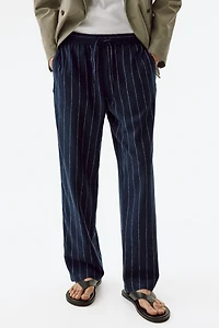 Relaxed-Fit Linen-Blend Pants