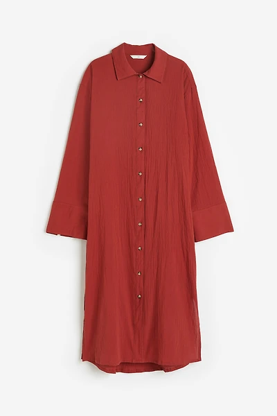 Crêped Shirt Dress