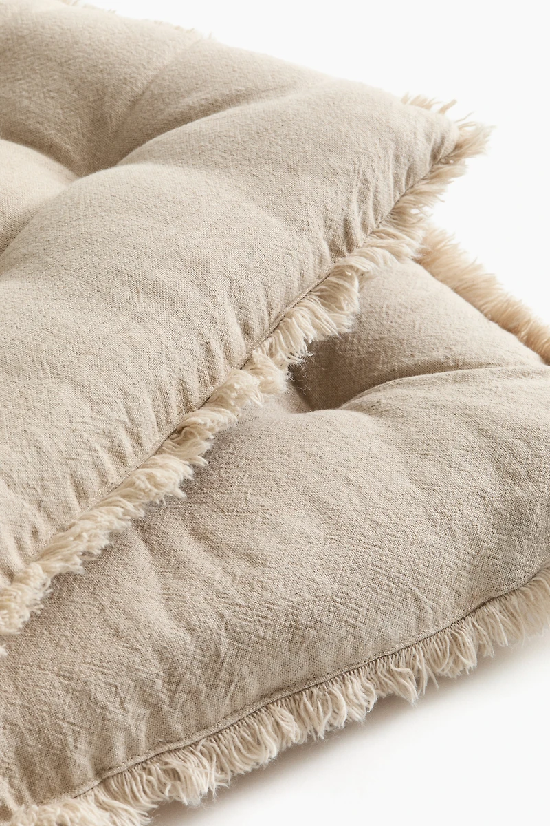 Lot de 2 coussins d'assise en lin mélangé