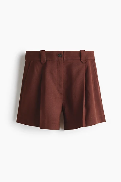 Pleat-Front Shorts