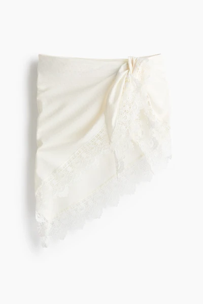 Lace-Trimmed Viscose Hip Scarf