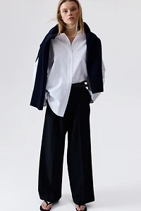 Wide-Leg Linen-Blend Pants