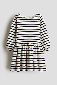 Textured Balloon-Sleeved Dress