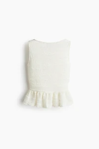 Ruffle-Trimmed Peplum Top