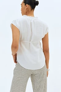 Blouse MAMA en mousseline avec ceinture à nouer