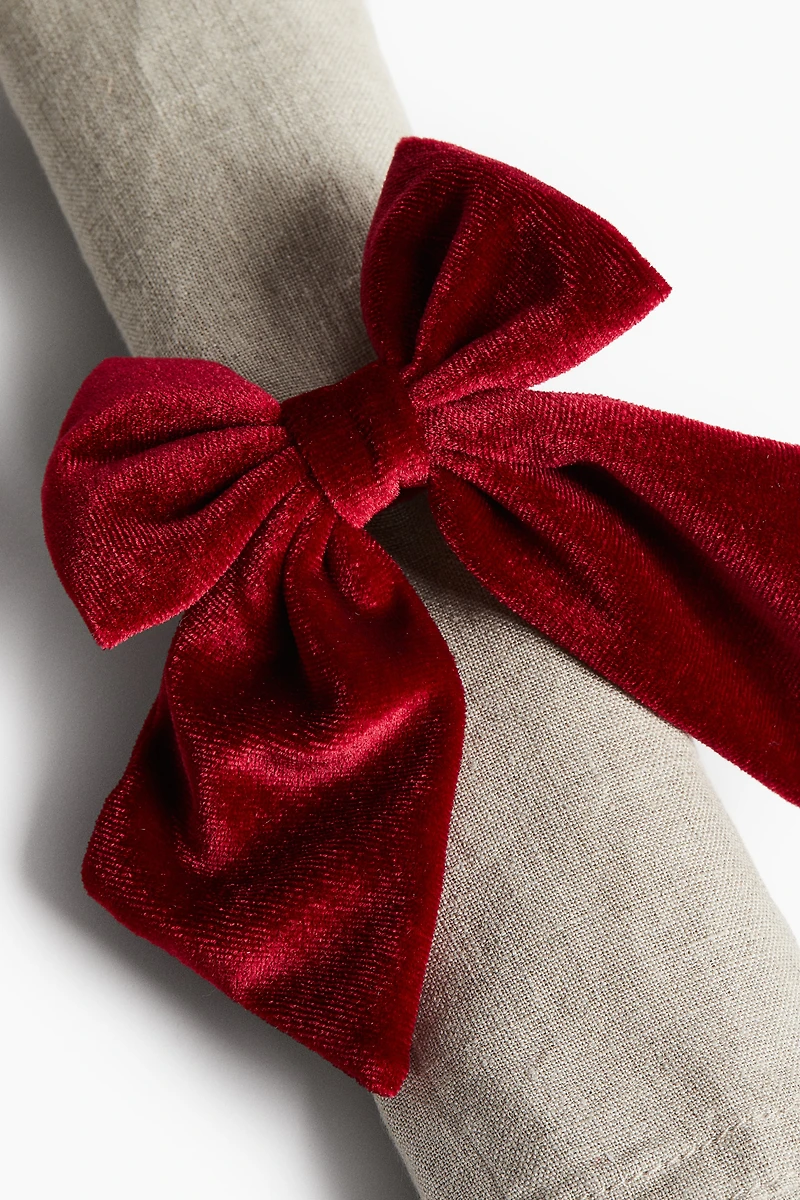 Lot de 4 ronds de serviette en velours