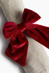 Lot de 4 ronds de serviette en velours