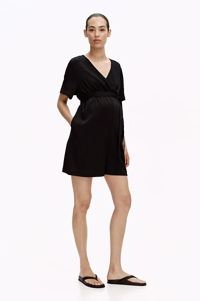 MAMA Crinkled Jersey Romper