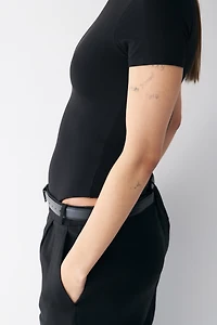 Sculpting Short-Sleeved Thong Bodysuit