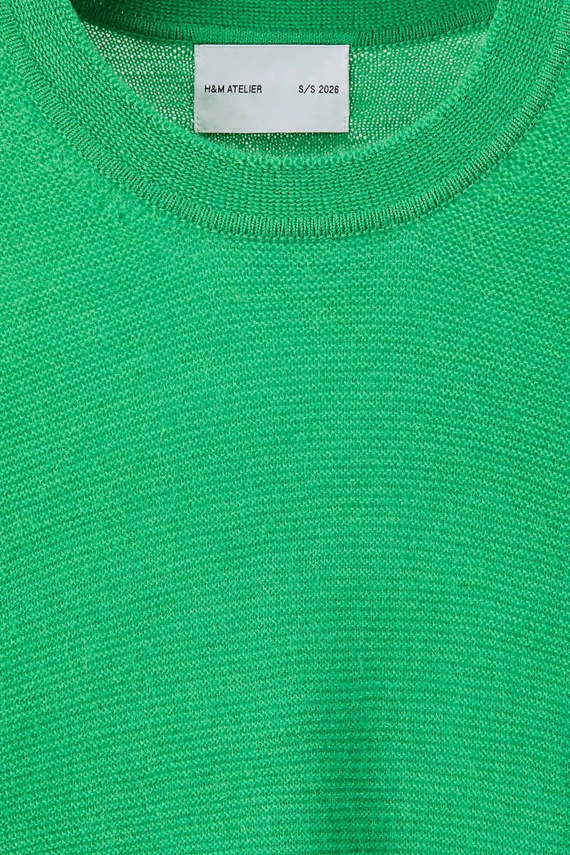 Chandail ample en point mousse de laine mélangée