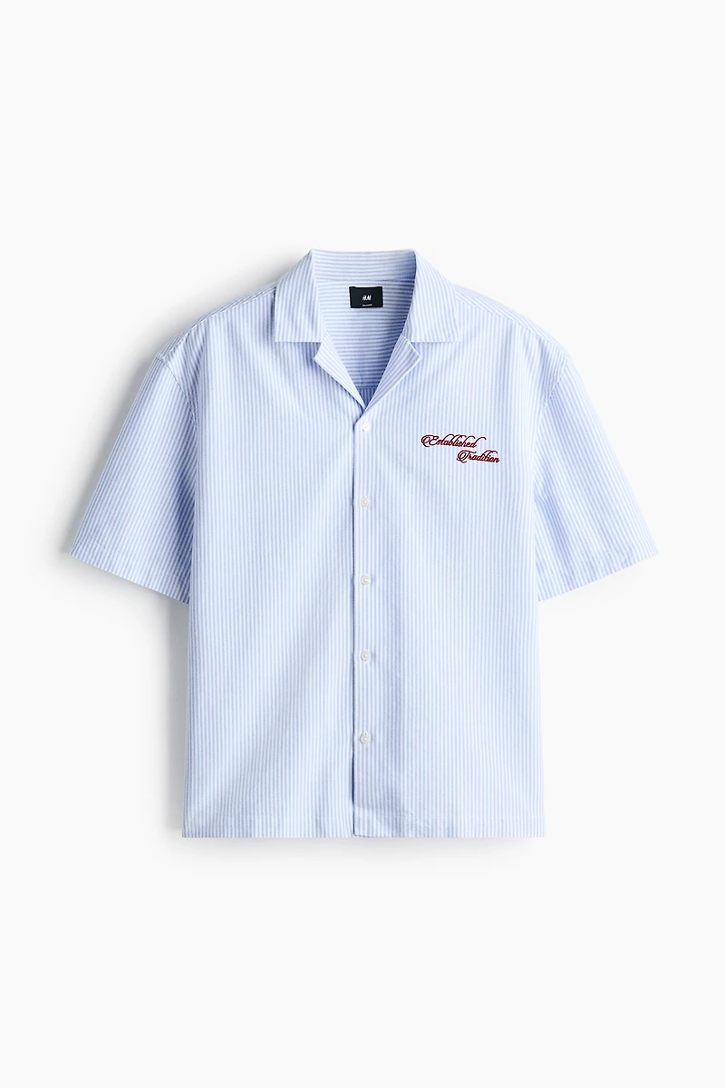Relaxed-Fit Embroidered-Motif Cotton Resort Shirt