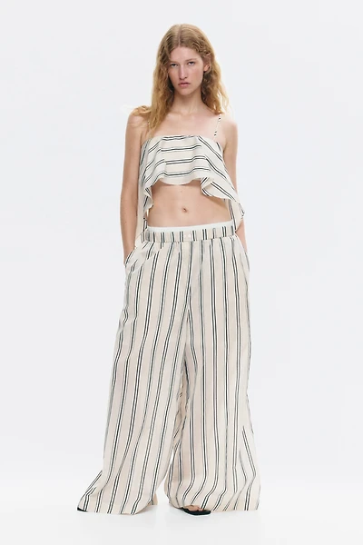 Pantalon à taille élastique avec double ceinture