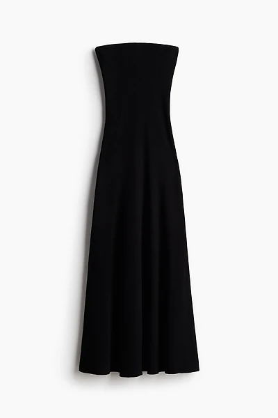 Robe bandeau en tricot côtelé