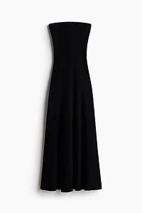 Robe bandeau en tricot côtelé
