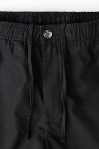Regular Fit Linen-blend Shorts