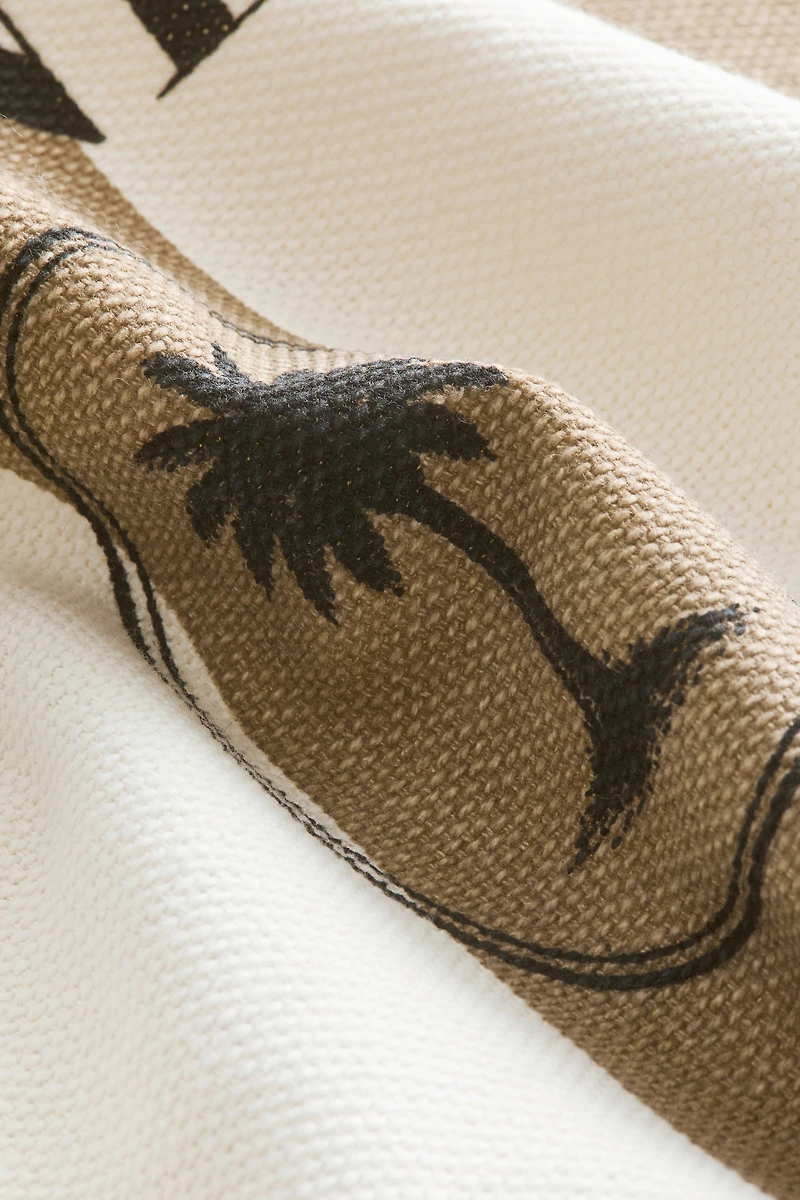Print-Motif Canvas Cushion Cover