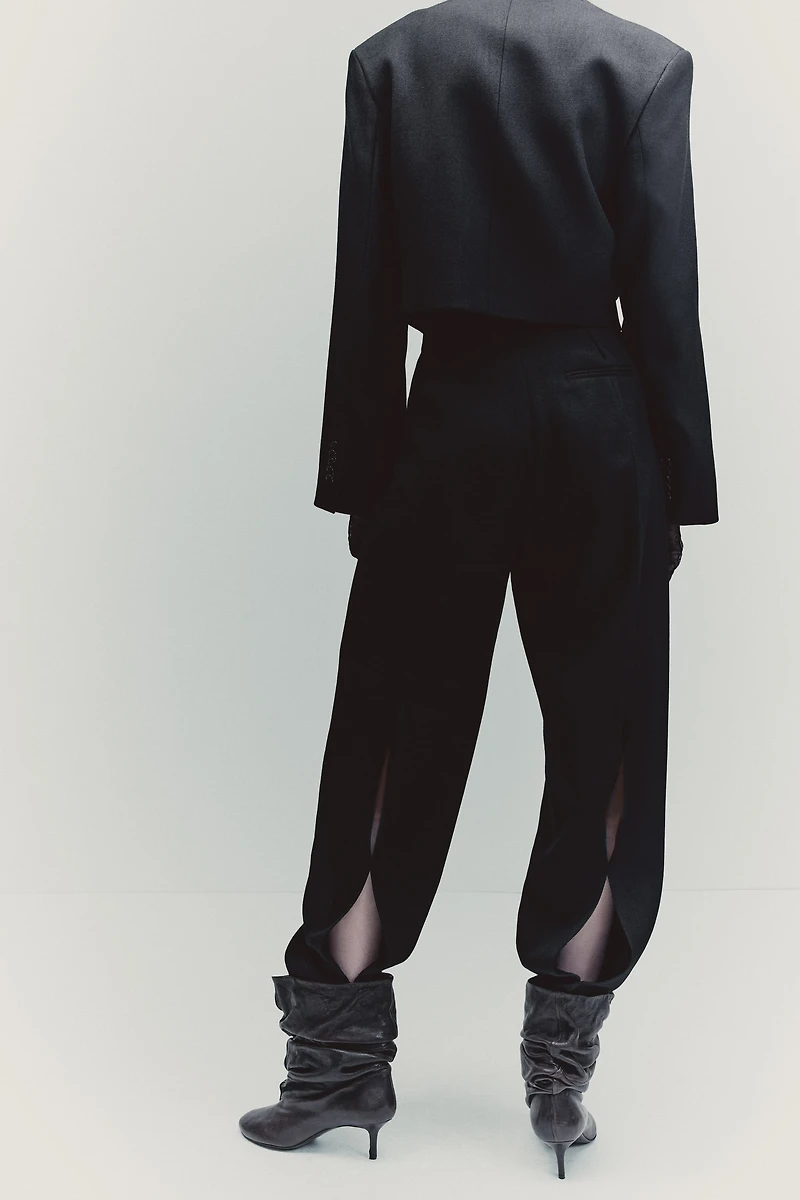 Pantalon en laine avec fentes