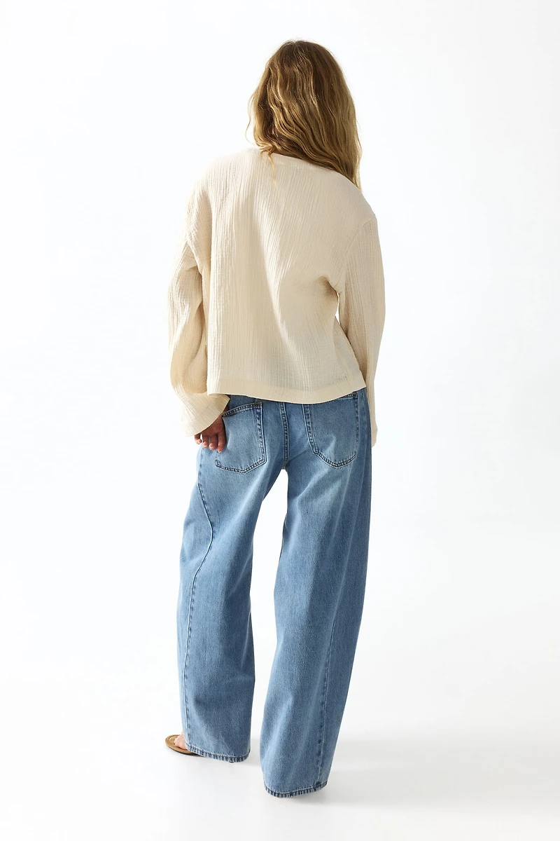 Tie-Front Muslin Jacket