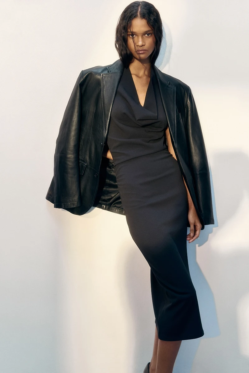 Draped Halterneck Dress