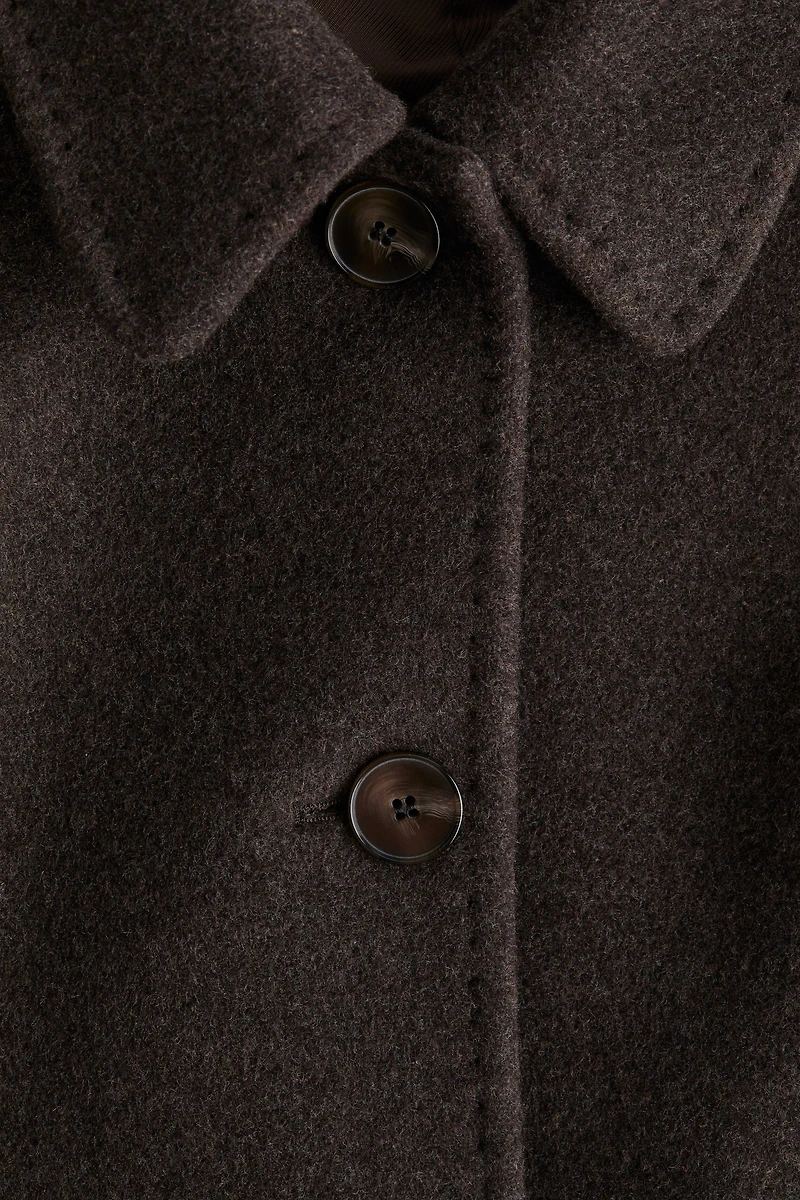 Manteau 3/4 en laine mélangée
