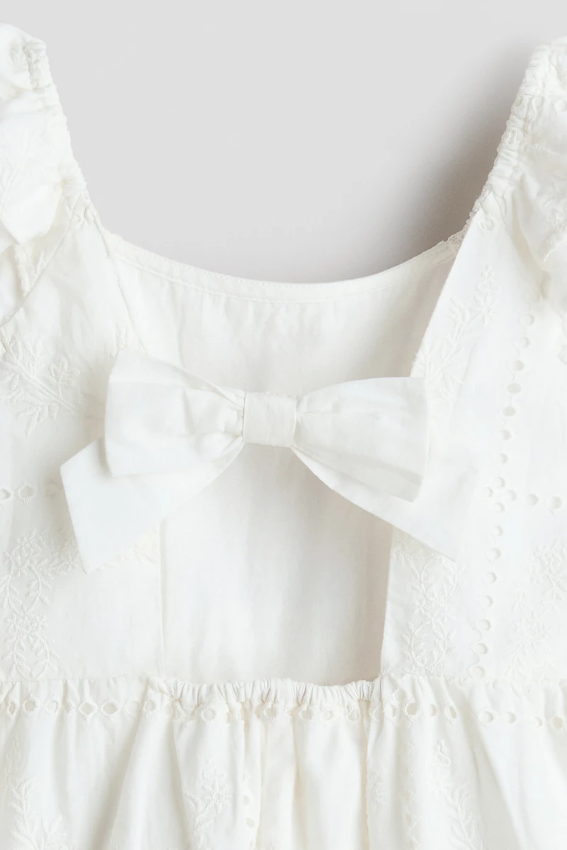 Cotton Jumpsuit with Eyelet Embroidery
