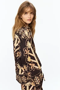 Floral-Print Pullover Shirt