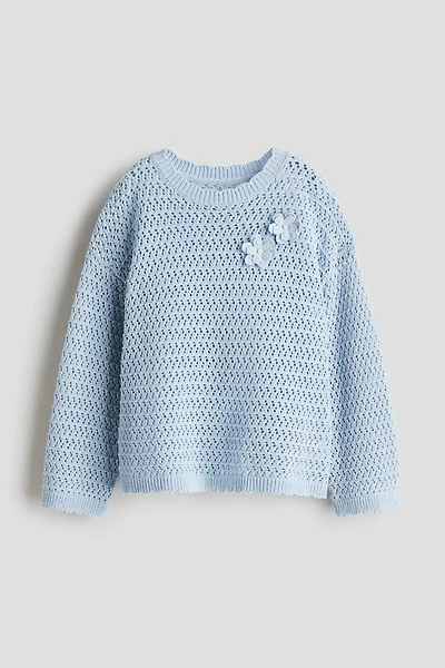 Chandail en tricot de coton ajourée