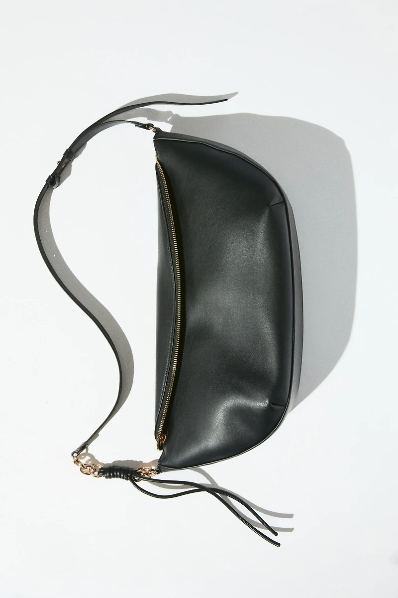 Zip-Detail Shoulder Bag