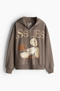 Oversized Hooded Jacket with Motif