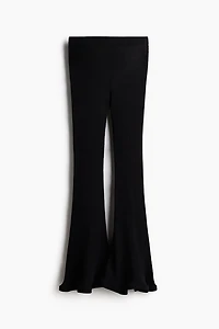 Silk-Blend Rib-Knit Pants