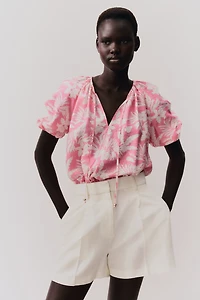 Balloon-Sleeved Blouse