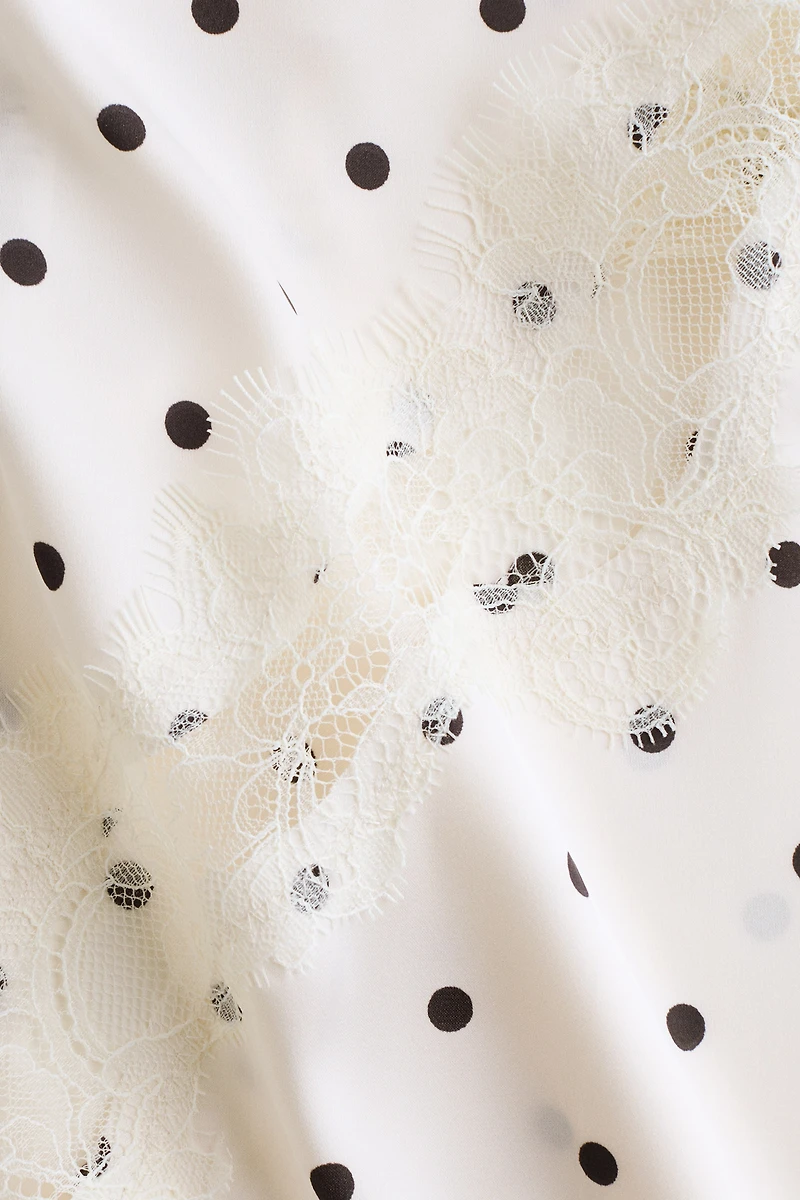 Lace-Trimmed Asymmetric Nightgown