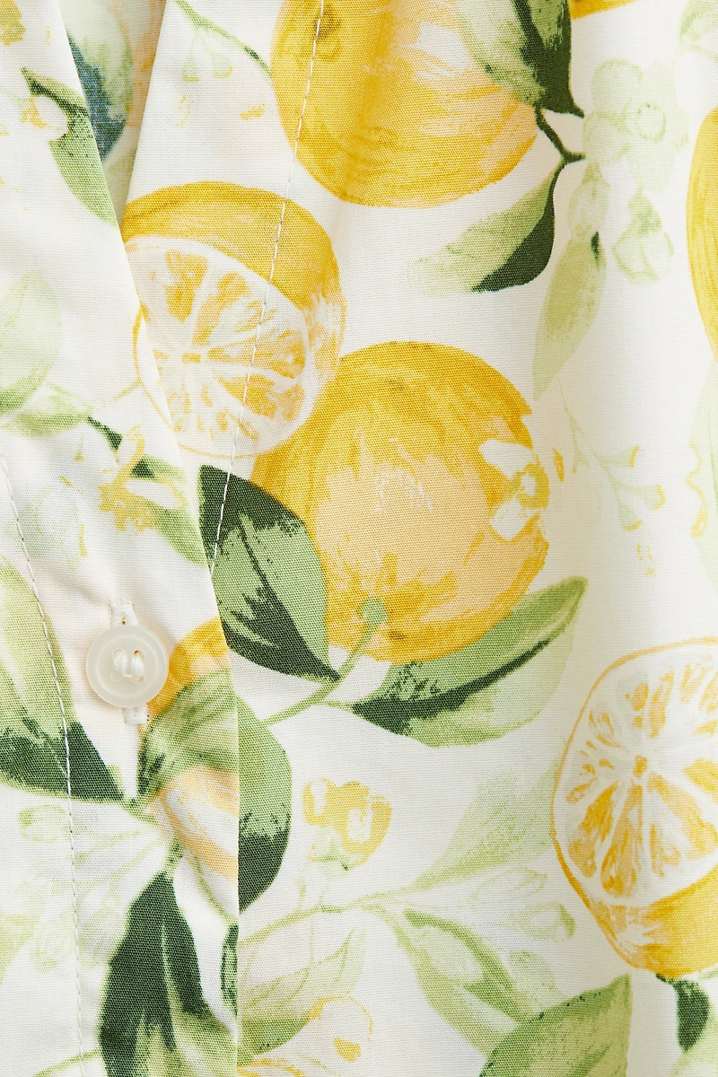 Blouse en popeline avec manches ballon