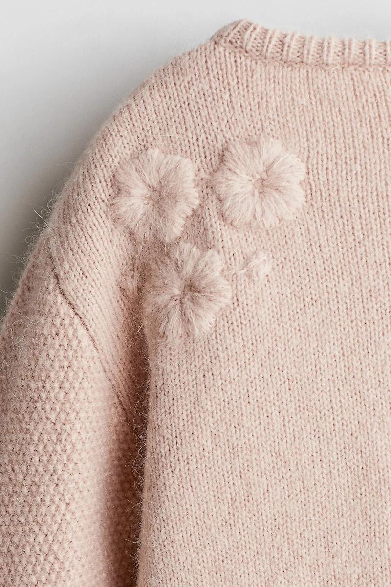 Embroidered Wool-Blend Cardigan