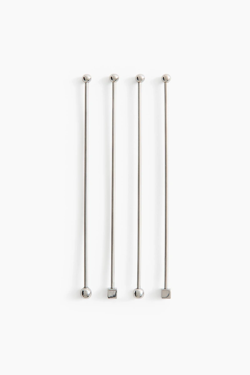 4-Pack Stainless Steel Drink Stirrers