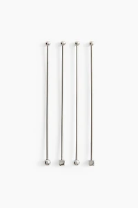 4-Pack Stainless Steel Drink Stirrers