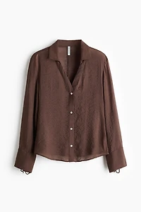 Tie-Detail Linen-Blend Shirt