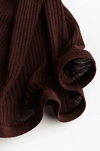 Pantalon en tricot côtelé de soie mélangée