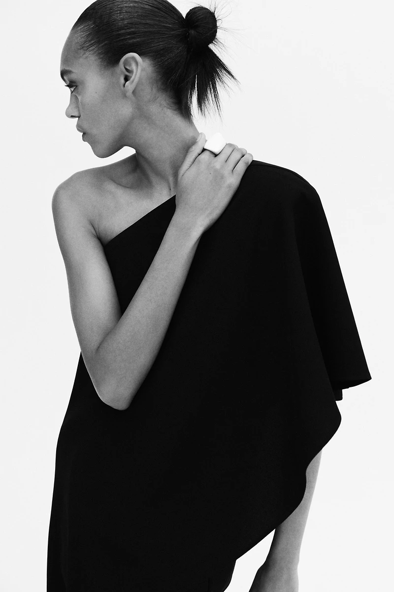 One-Shoulder Cape Top