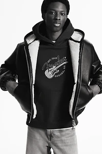 Loose-Fit Printed Hoodie