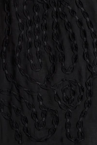 Linen-Blend Blouse with Embroidery